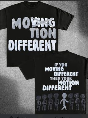 Cotton Heritage Black Graphic Tee "Different" Slogan SIZE SMALL NWOT
